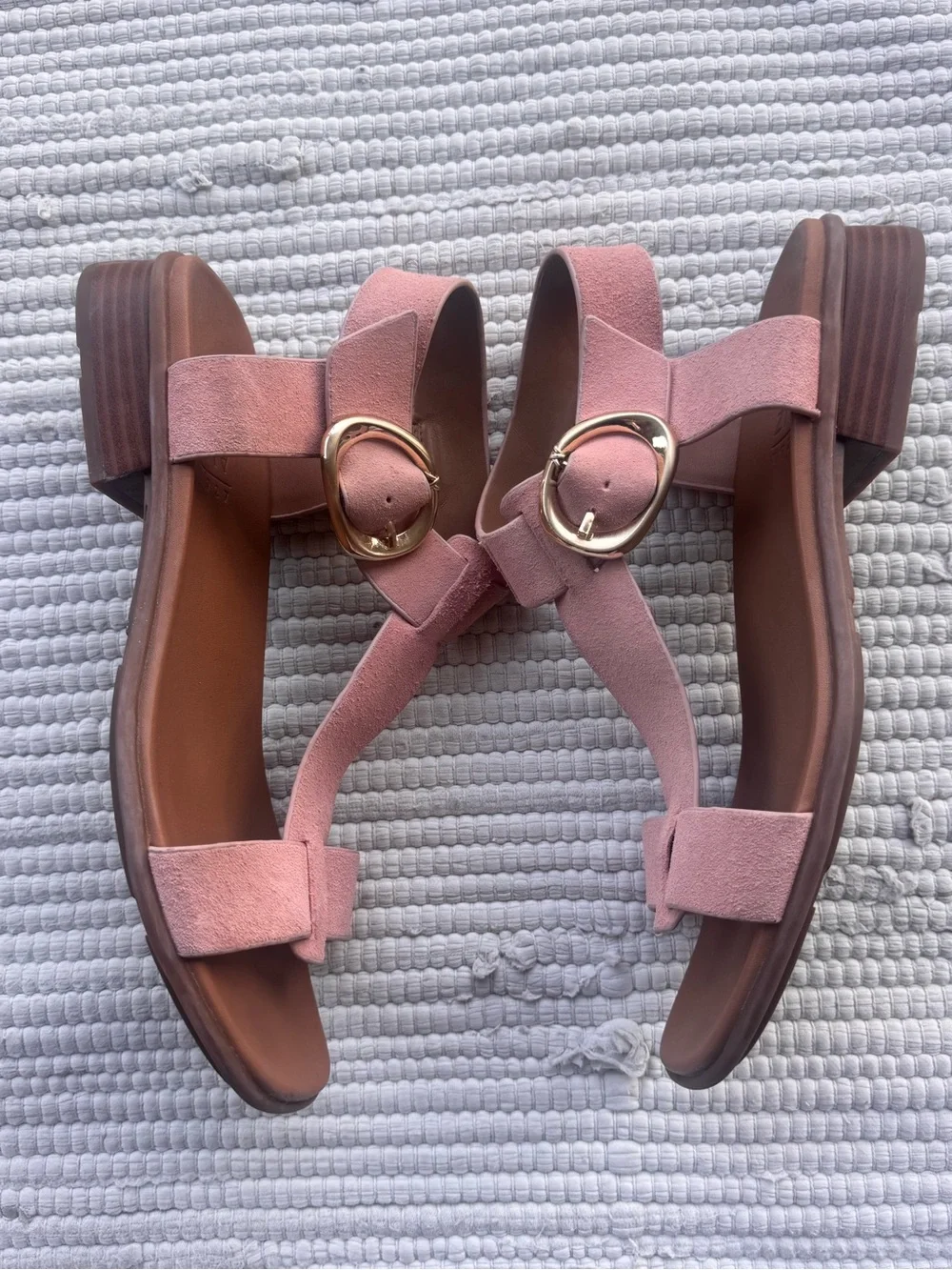Naturalizer Brandy T-Strap Ankle Sandal in Dusty Pink Wide